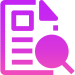 A pink and purple background with a speech bubble.